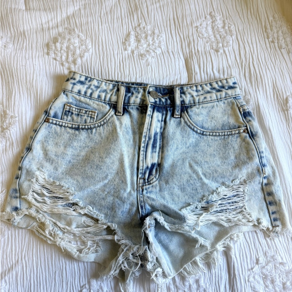 Zara Distressed Denim Shorts